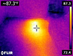 Infrared Camera View of Hot Water Slab Leak